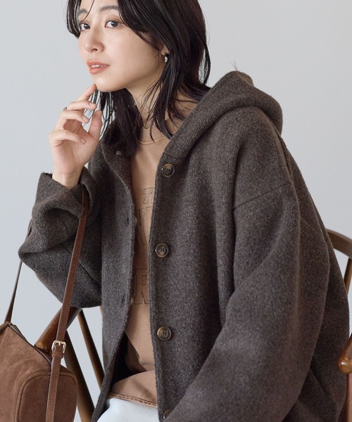 HEART MARKET(ハートマーケット)の「ニットフードアウター(その他アウター・レディース・ベージュ/ブラウン/チャコールグレー・FREE)」の19枚目の写真