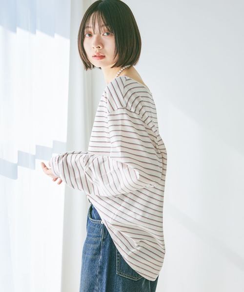 PAGEBOY（ページボーイ）の「ルーズネックロンＴ（Tシャツ/カットソー・レディース・ブルー系その他/ブラック/グレー/ホワイト系その他・FREE）」の11枚目の写真