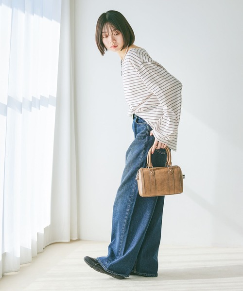 PAGEBOY（ページボーイ）の「ルーズネックロンＴ（Tシャツ/カットソー・レディース・ブルー系その他/ブラック/グレー/ホワイト系その他・FREE）」の7枚目の写真