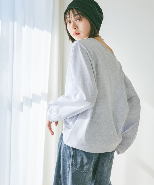 PAGEBOY（ページボーイ）の「ルーズネックロンＴ（Tシャツ/カットソー・レディース・ブルー系その他/ブラック/グレー/ホワイト系その他・FREE）」の22枚目の写真