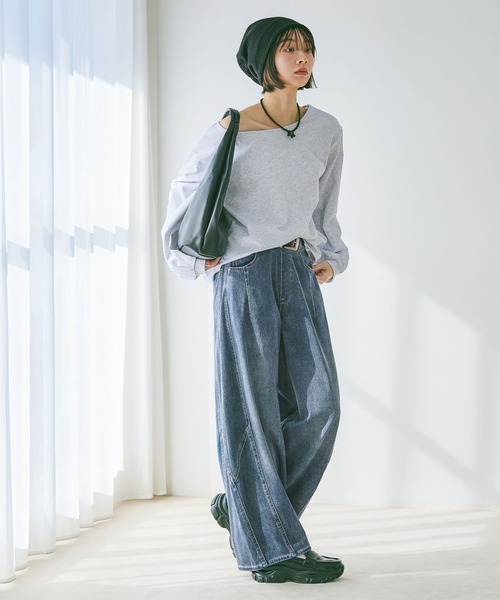 PAGEBOY（ページボーイ）の「ルーズネックロンＴ（Tシャツ/カットソー・レディース・ブルー系その他/ブラック/グレー/ホワイト系その他・FREE）」の19枚目の写真