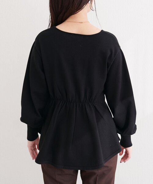 natural couture（ナチュラルクチュール）の「〈osono〉タックペプラムニット（ニット/セーター・レディース・ラベンダー/ネイビー/オフホワイト/ブラック・FREE）」の15枚目の写真