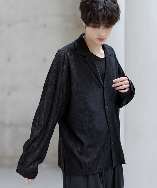 ASTRONOMY（アストロノミー）の「シアージャガードテーラードシャツ（シャツ/ブラウス・メンズ・ベージュ/ブラック・S/M/L/XL）」の4枚目の写真