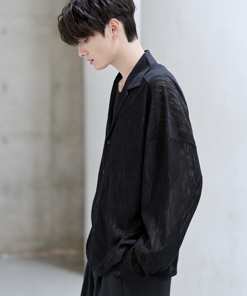 ASTRONOMY（アストロノミー）の「シアージャガードテーラードシャツ（シャツ/ブラウス・メンズ・ベージュ/ブラック・S/M/L/XL）」の6枚目の写真