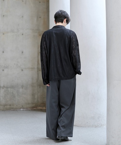 ASTRONOMY（アストロノミー）の「シアージャガードテーラードシャツ（シャツ/ブラウス・メンズ・ベージュ/ブラック・S/M/L/XL）」の11枚目の写真