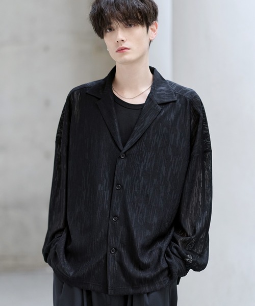 ASTRONOMY（アストロノミー）の「シアージャガードテーラードシャツ（シャツ/ブラウス・メンズ・ベージュ/ブラック・S/M/L/XL）」の3枚目の写真