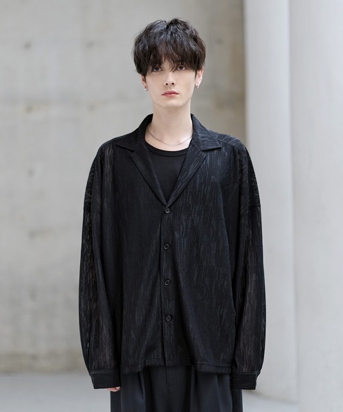 ASTRONOMY（アストロノミー）の「シアージャガードテーラードシャツ（シャツ/ブラウス・メンズ・ベージュ/ブラック・S/M/L/XL）」の22枚目の写真