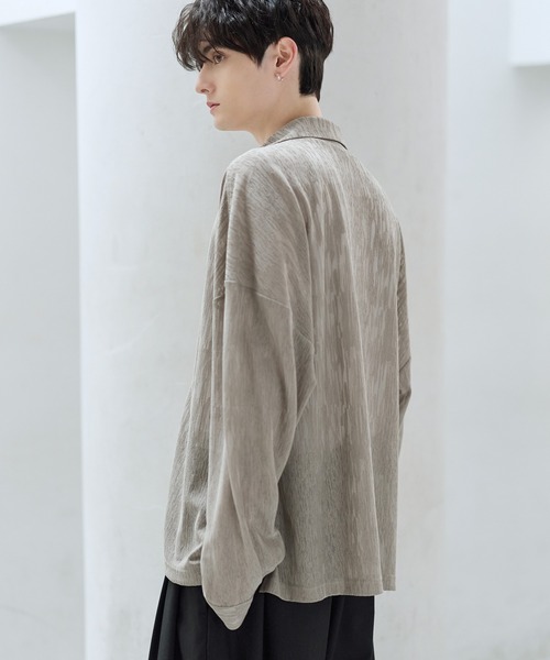 ASTRONOMY（アストロノミー）の「シアージャガードテーラードシャツ（シャツ/ブラウス・メンズ・ベージュ/ブラック・S/M/L/XL）」の13枚目の写真