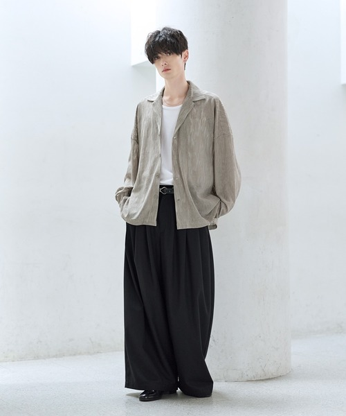 ASTRONOMY（アストロノミー）の「シアージャガードテーラードシャツ（シャツ/ブラウス・メンズ・ベージュ/ブラック・S/M/L/XL）」の17枚目の写真