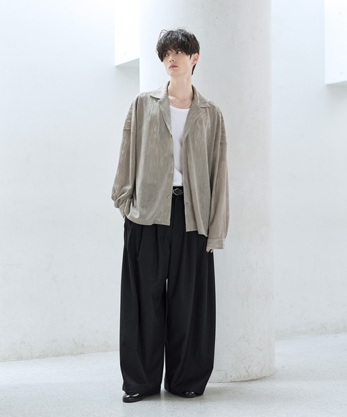 ASTRONOMY（アストロノミー）の「シアージャガードテーラードシャツ（シャツ/ブラウス・メンズ・ベージュ/ブラック・S/M/L/XL）」の18枚目の写真