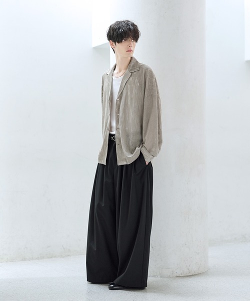 ASTRONOMY（アストロノミー）の「シアージャガードテーラードシャツ（シャツ/ブラウス・メンズ・ベージュ/ブラック・S/M/L/XL）」の19枚目の写真