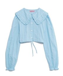RUFFLE COLLAR BLOUSE_SKY BLUE