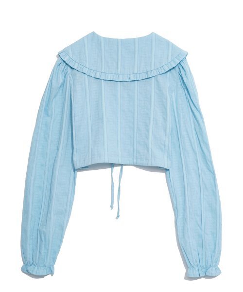 HIGH SCHOOL DISCO(ハイスクールディスコ)の「RUFFLE COLLAR BLOUSE_SKY BLUE(シャツ/ブラウス・レディース・その他・FREE)」の2枚目の写真