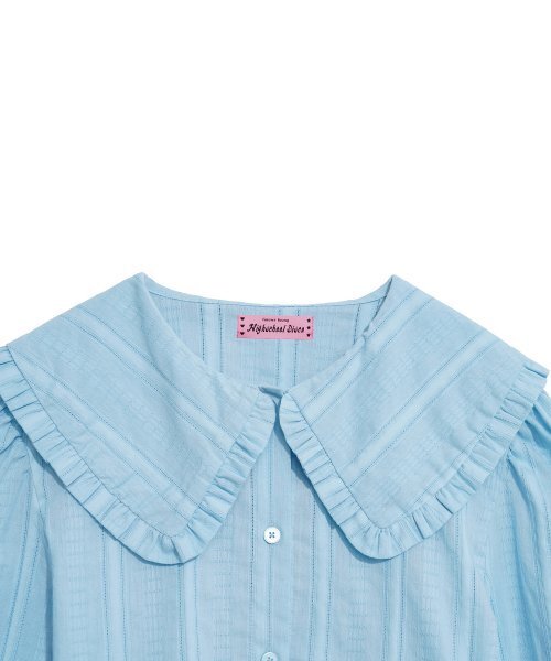 HIGH SCHOOL DISCO(ハイスクールディスコ)の「RUFFLE COLLAR BLOUSE_SKY BLUE(シャツ/ブラウス・レディース・その他・FREE)」の3枚目の写真