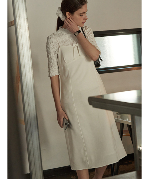 BEMUSE MANSION(ビミューズマンション)の「Ribbon layered dress - Black(ワンピース・レディース・ブラック・FREE)」の4枚目の写真