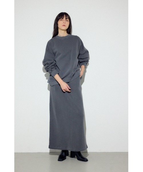 AZUL by moussy（アズールバイマウジー）の「ピグメント起毛裏毛Iラインスカート（スカート・レディース・ベージュ/ライトブラック・MEDIUM/SMALL）」の9枚目の写真