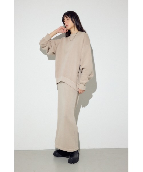 AZUL by moussy（アズールバイマウジー）の「ピグメント起毛裏毛Iラインスカート（スカート・レディース・ベージュ/ライトブラック・MEDIUM/SMALL）」の21枚目の写真