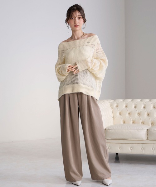 Elishe(エリシェ)の「ツータックワイドパンツ(スラックス・レディース・ベージュ系/アイボリー/チャコールグレー・0/1)」の18枚目の写真