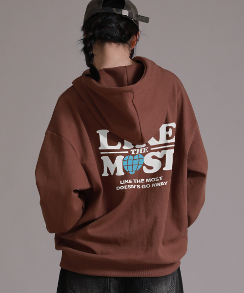 LIKE THE MOST（ライクザモースト）の「ライクプロジェクト オーバーサイズ フードパーカー_ブラウン（パーカー・レディース・ブラウン・S/M/L/XL）」の5枚目の写真