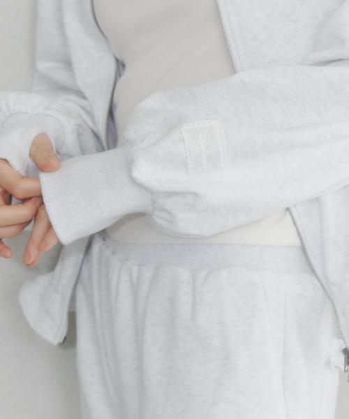 セール】lame coco frill zip-up hoodie/ラメココフリルジップアップ