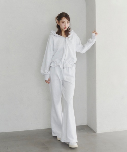 lame coco frill zip-up hoodie/ラメココフリルジップアップフーディー