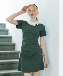 セール】Lace trim rib mini onepiece（ワンピース）｜M me eme