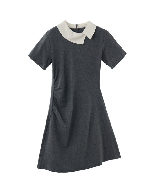 idem(イデム)の「lady classic gather onepiece / デザインカラーギャザーワンピース(ワンピース・レディース・チャコールグレー/ブラック・FREE)」の19枚目の写真