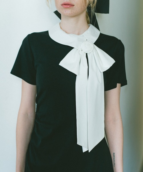 idem(イデム)の「lady classic gather onepiece / デザインカラーギャザーワンピース(ワンピース・レディース・チャコールグレー/ブラック・FREE)」の10枚目の写真
