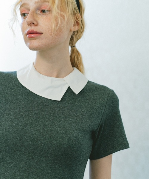 idem(イデム)の「lady classic gather onepiece / デザインカラーギャザーワンピース(ワンピース・レディース・チャコールグレー/ブラック・FREE)」の16枚目の写真