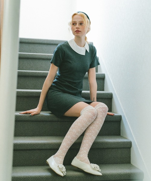 idem(イデム)の「lady classic gather onepiece / デザインカラーギャザーワンピース(ワンピース・レディース・チャコールグレー/ブラック・FREE)」の13枚目の写真