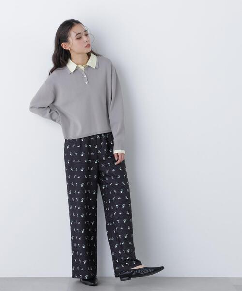 N.（N. Natural Beauty Basic）（エヌエヌナチュラルビューティーベーシック）の「シャツレイヤードニット（ニット/セーター・レディース・グレー/ネイビー/オフホワイト・ﾌﾘ-）」の18枚目の写真