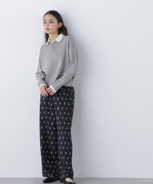 N.（N. Natural Beauty Basic）（エヌエヌナチュラルビューティーベーシック）の「シャツレイヤードニット（ニット/セーター・レディース・グレー/ネイビー/オフホワイト・ﾌﾘ-）」の16枚目の写真