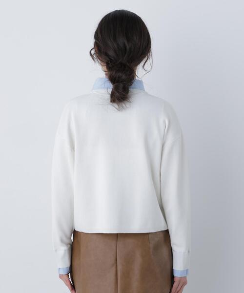 N.（N. Natural Beauty Basic）（エヌエヌナチュラルビューティーベーシック）の「シャツレイヤードニット（ニット/セーター・レディース・グレー/ネイビー/オフホワイト・ﾌﾘ-）」の4枚目の写真