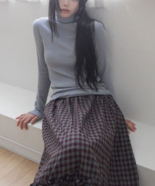 FAVORITO(ファヴォリート)の「チェック ティアードスカート(スカート・レディース・ネイビー/ボルドー・F)」の21枚目の写真