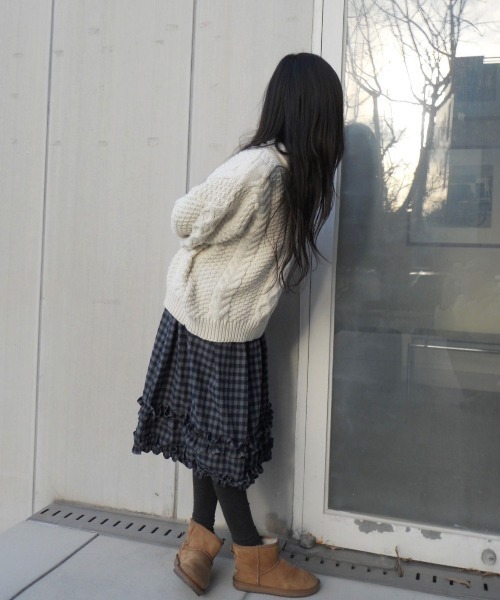 FAVORITO(ファヴォリート)の「チェック ティアードスカート(スカート・レディース・ネイビー/ボルドー・F)」の18枚目の写真