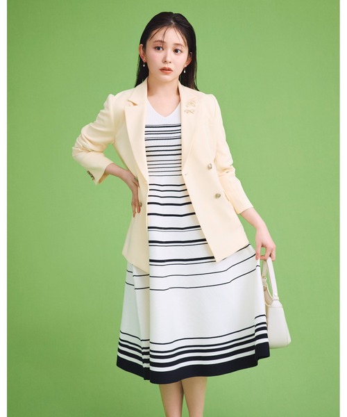 CELFORD（セルフォード）の「【洗える】ベルスリーブホールガーメントワンピース（ワンピース・レディース・その他/イエロー/ネイビー・36/38）」の5枚目の写真