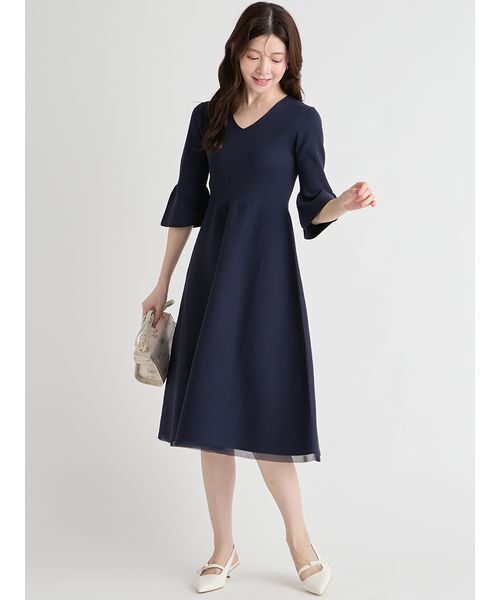 CELFORD（セルフォード）の「【洗える】ベルスリーブホールガーメントワンピース（ワンピース・レディース・その他/イエロー/ネイビー・36/38）」の10枚目の写真