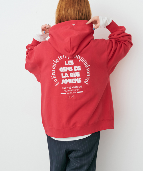 Spick & Span（スピックアンドスパン）の「La Hutte / ラ ユット 別注ジップフーディ*（パーカー・レディース・グレー/アイボリー/レッド・FREE）」の4枚目の写真