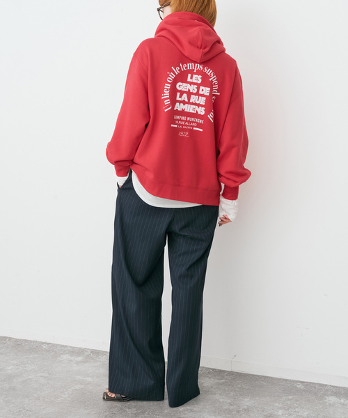 Spick & Span（スピックアンドスパン）の「La Hutte / ラ ユット 別注ジップフーディ*（パーカー・レディース・グレー/アイボリー/レッド・FREE）」の7枚目の写真