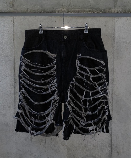 lilful(リルフル)の「【26年春夏新作】クラッシュダメージ加工七分丈ハーフデニムパンツ(デニムパンツ・メンズ・ブラック・M)」の21枚目の写真
