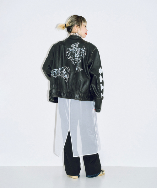 CITYSHOP（シティーショップ）の「SHEER DRESS：ワンピース（ワンピース・レディース・ホワイト/チャコールグレー・FREE）」の7枚目の写真