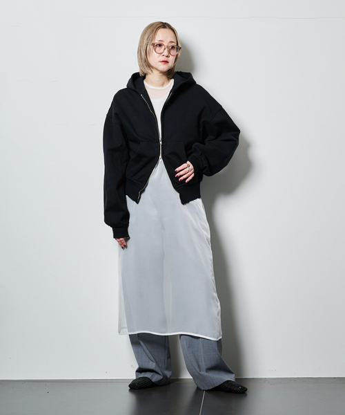 CITYSHOP（シティーショップ）の「SHEER DRESS：ワンピース（ワンピース・レディース・ホワイト/チャコールグレー・FREE）」の17枚目の写真