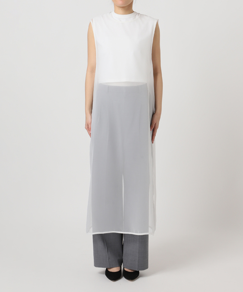 CITYSHOP（シティーショップ）の「SHEER DRESS：ワンピース（ワンピース・レディース・ホワイト/チャコールグレー・FREE）」の18枚目の写真