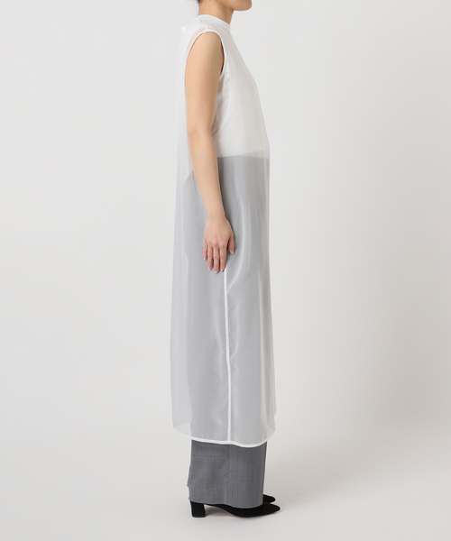CITYSHOP（シティーショップ）の「SHEER DRESS：ワンピース（ワンピース・レディース・ホワイト/チャコールグレー・FREE）」の21枚目の写真