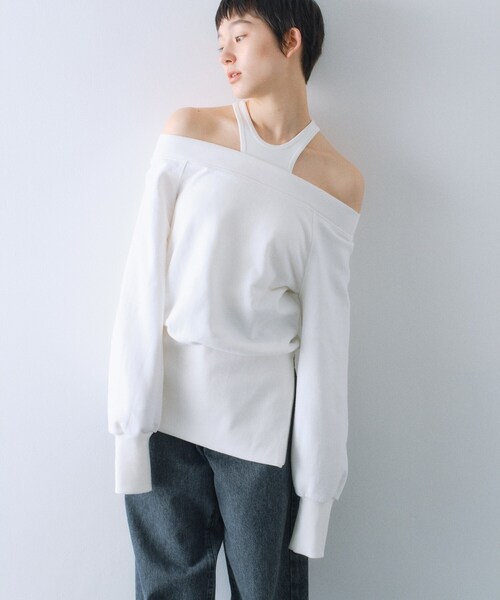 CODE A(コードエー)の「【Re】design cut tank(タンクトップ・レディース・ホワイト/ブラック・00)」の6枚目の写真