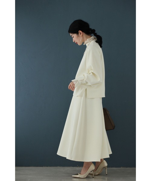 cawaii(カワイイ)の「日常に馴染むエレガント。フレアラインミディアムスカート(スカート・レディース・ネイビー/アイボリー・L~LL/S~M)」の13枚目の写真