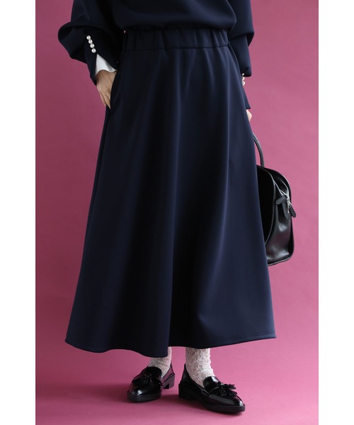 cawaii(カワイイ)の「日常に馴染むエレガント。フレアラインミディアムスカート(スカート・レディース・ネイビー/アイボリー・L~LL/S~M)」の17枚目の写真