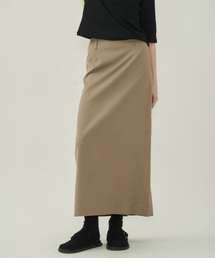 MOTT（モット）の「エッセンシャルスリットロングスカート - ベージュ（スカート）」
