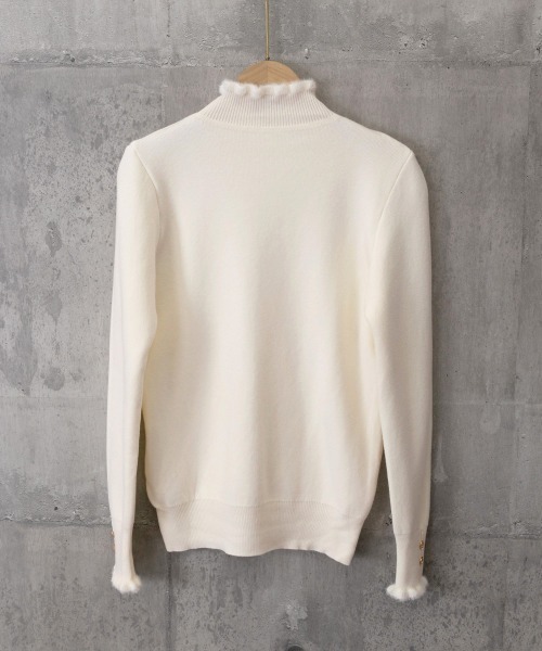 Miniministore(ミニミニストア)の「裏起毛 ハイネックニットトップスフリル襟(ニット/セーター・レディース・アイボリー/ブラック/ホワイト/ブラウン・FREE)」の10枚目の写真