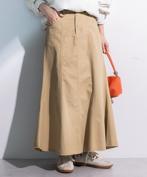 Green　Parks（グリーンパークス）の「チノマーメイドスカート（スカート・レディース・カーキ/ベージュ・M/L）」の2枚目の写真